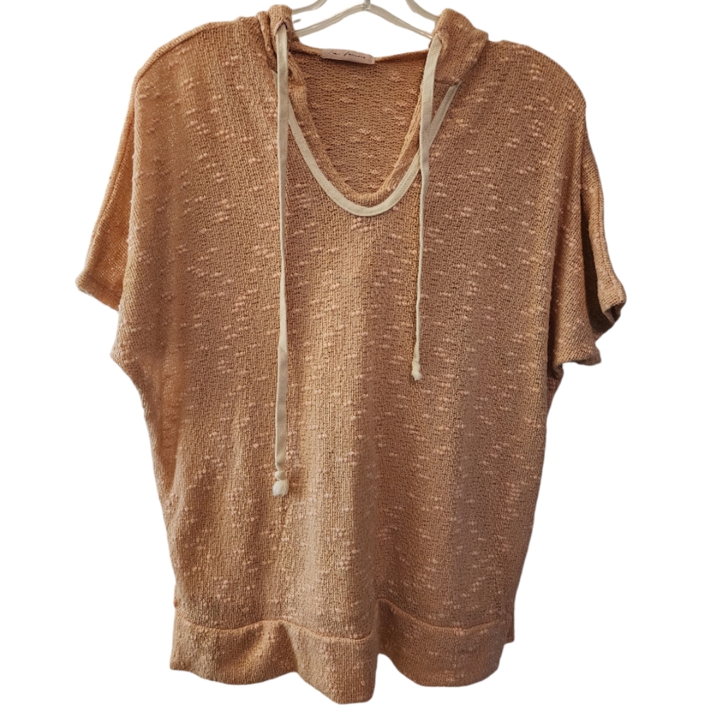 Lightweight Short Sleeve Sheer Knit Hoodie